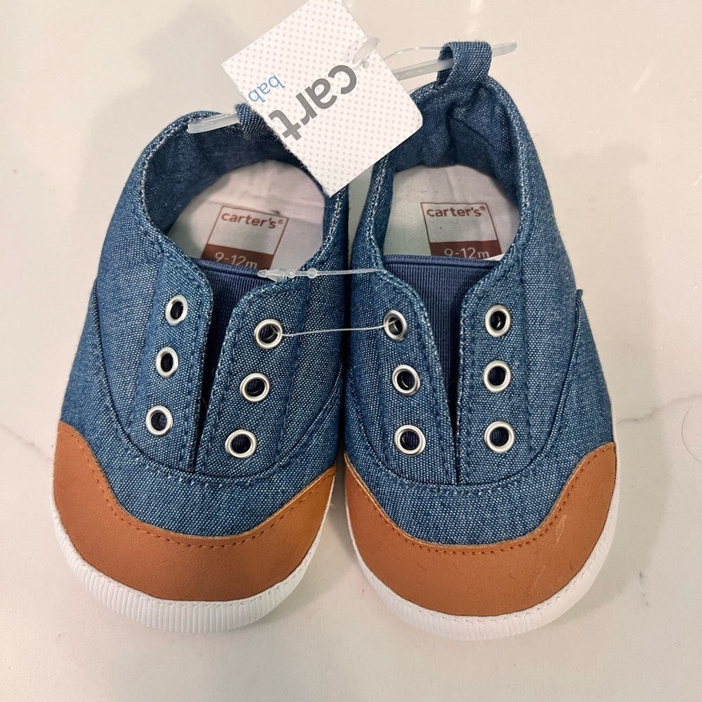 Carter's Denim and Tan Baby Walkers